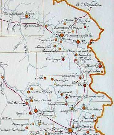 Старая карта спасского района